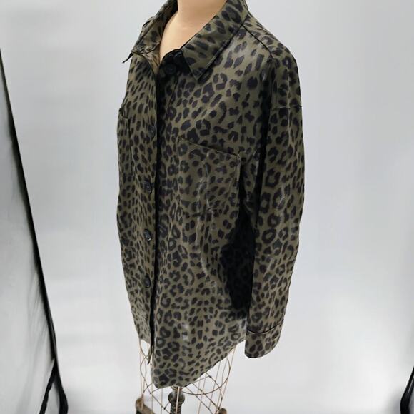 Zara Animal Print Overshirt, Size M lapel collar long cuffed Sleeves shacket - Picture 14 of 14